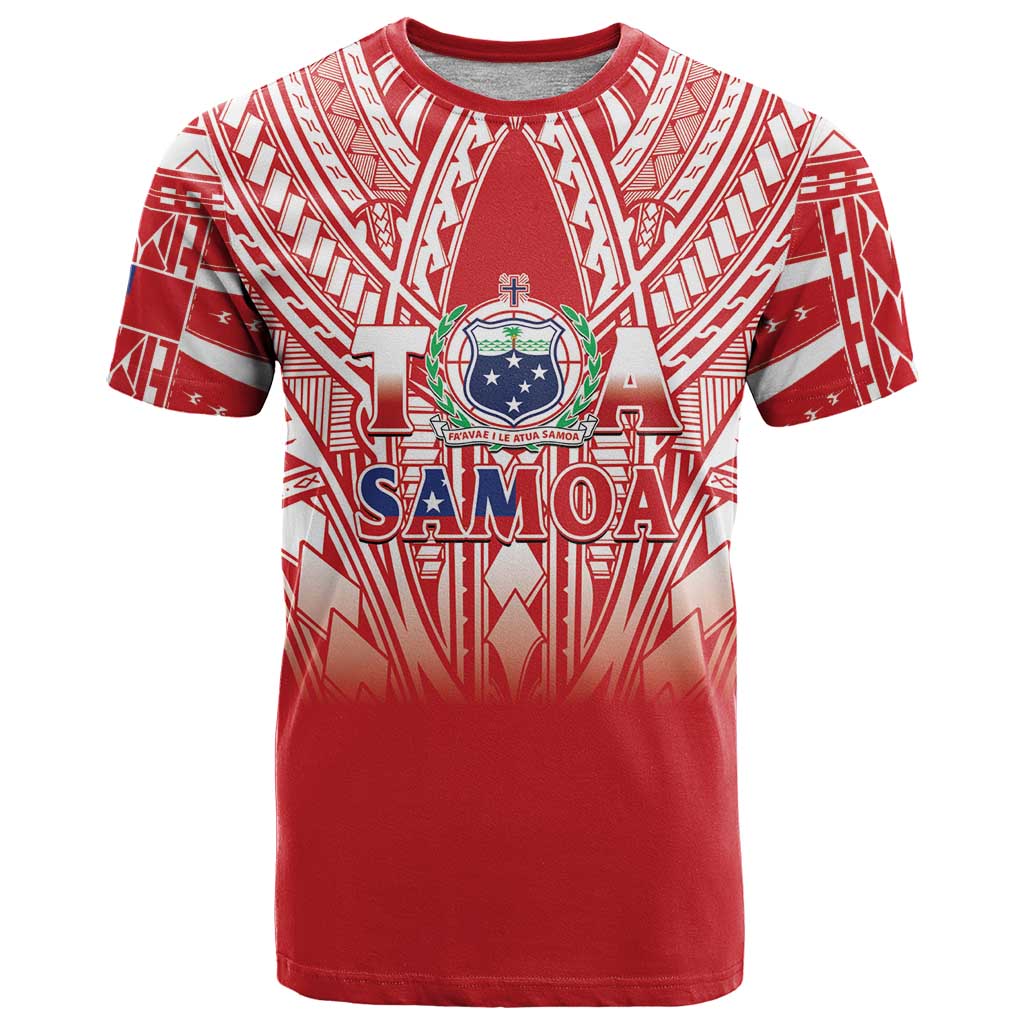Toa Samoa Rugby Custom T Shirt Samoa mo Samoa Polynesian Pacific Red - Polynesian Pride