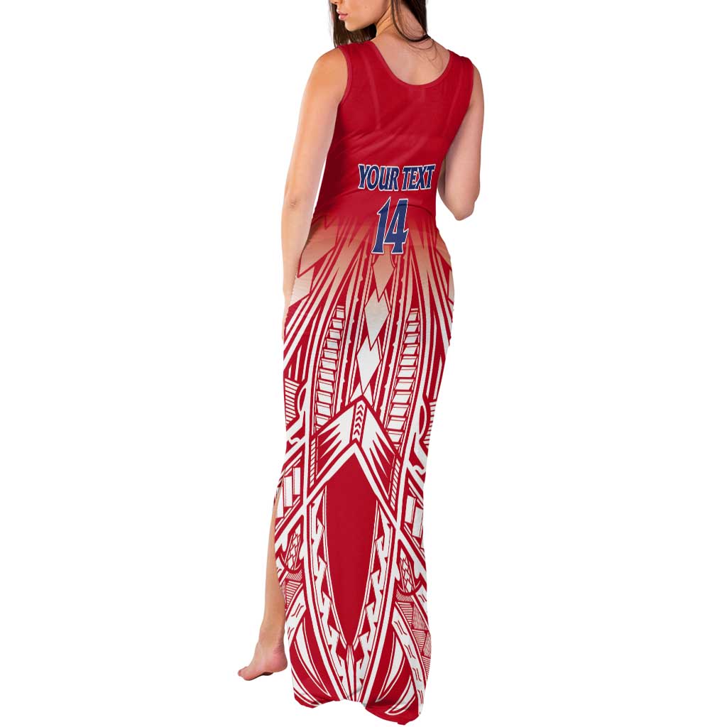 Toa Samoa Rugby Custom Tank Maxi Dress Samoa mo Samoa Polynesian Pacific Red - Polynesian Pride