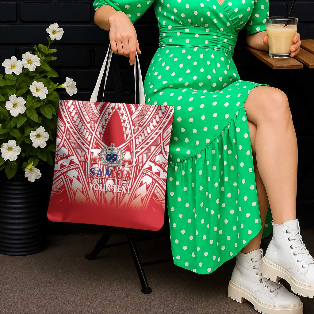 Toa Samoa Rugby Custom Tote Bag Samoa mo Samoa Polynesian Pacific Red - Polynesian Pride