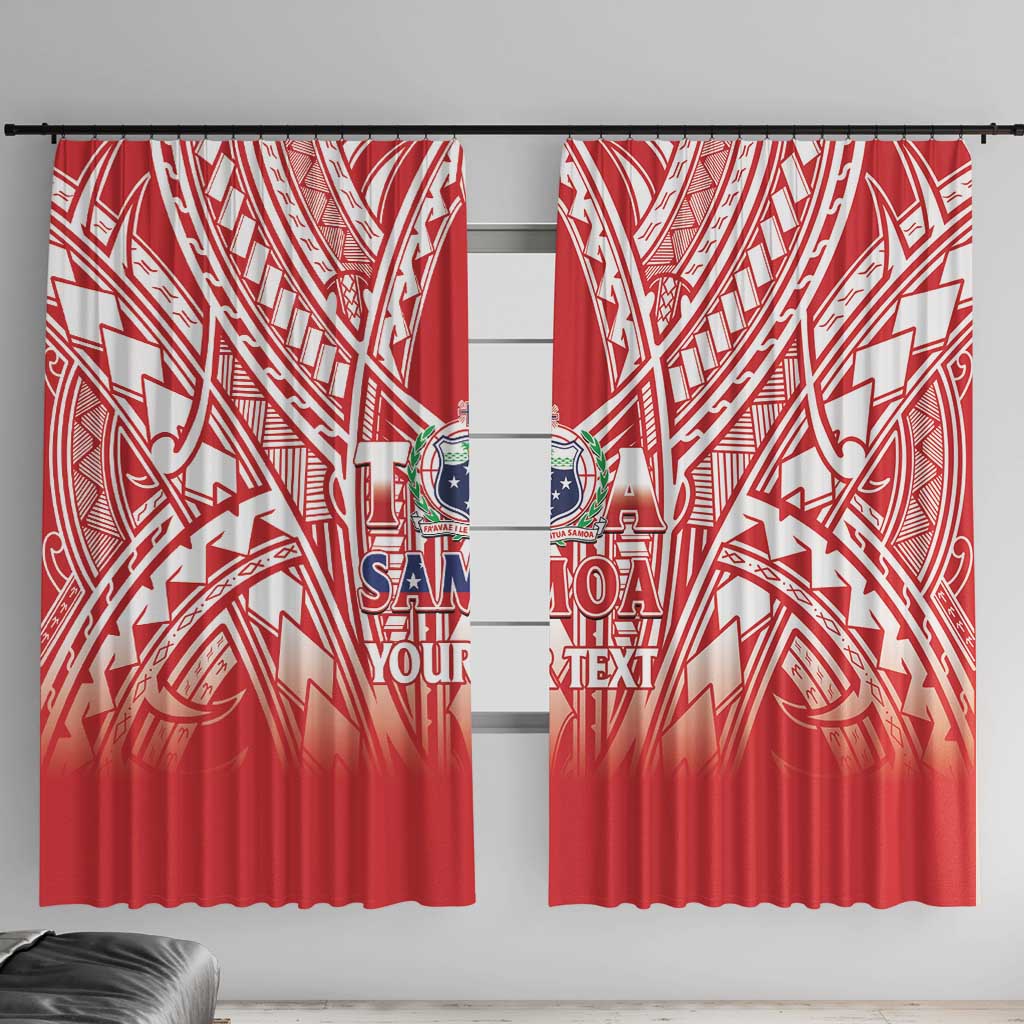 Toa Samoa Rugby Custom Window Curtain Samoa mo Samoa Polynesian Pacific Red - Polynesian Pride