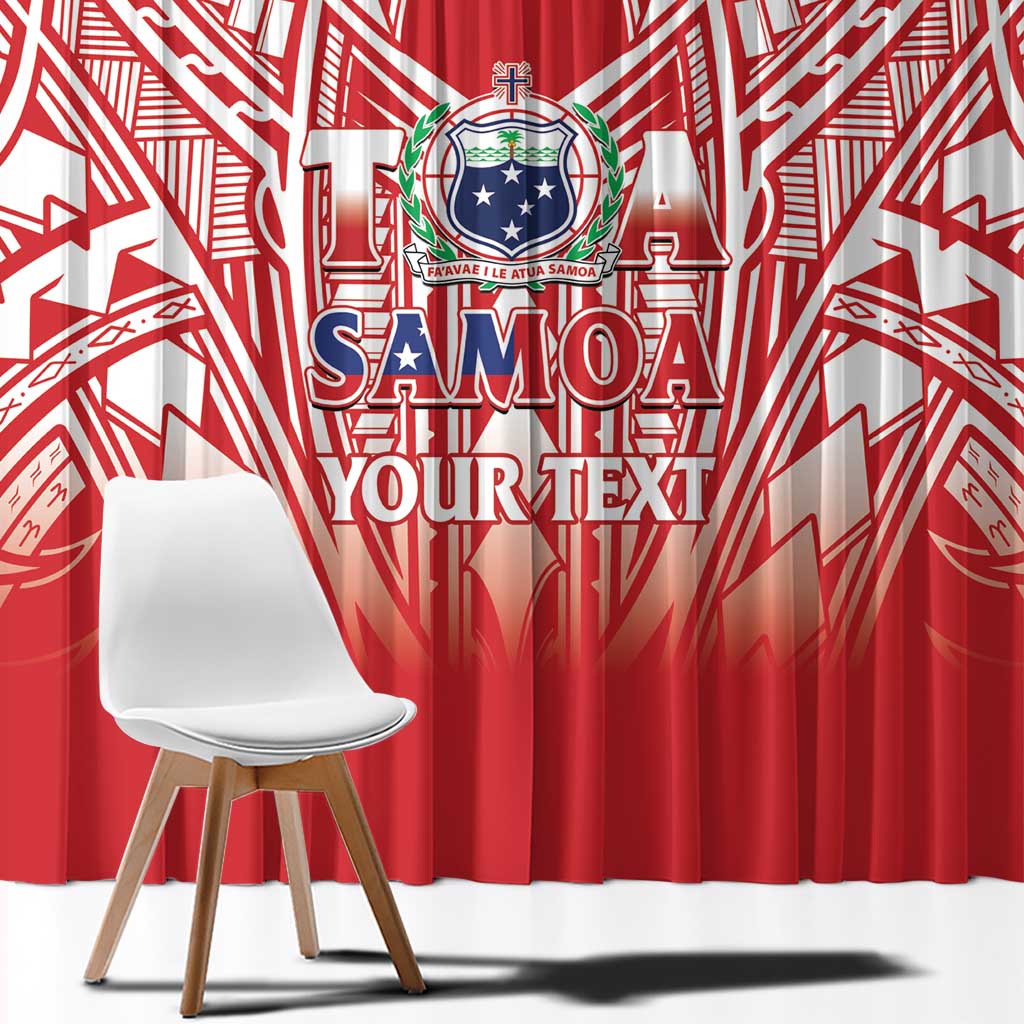 Toa Samoa Rugby Custom Window Curtain Samoa mo Samoa Polynesian Pacific Red - Polynesian Pride