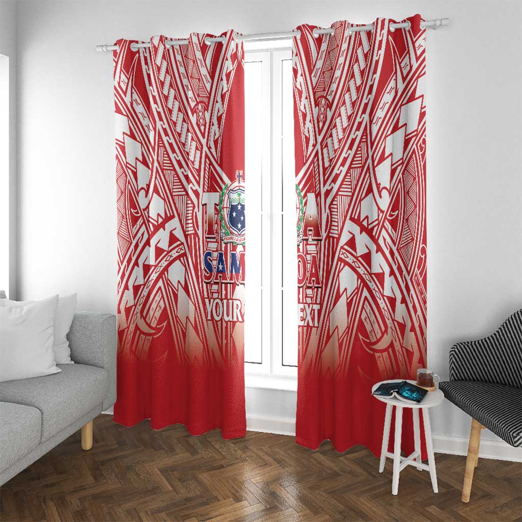 Toa Samoa Rugby Custom Window Curtain Samoa mo Samoa Polynesian Pacific Red - Polynesian Pride