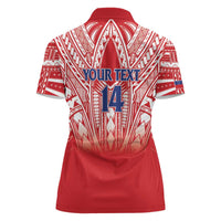 Toa Samoa Rugby Custom Women Polo Shirt Samoa mo Samoa Polynesian Pacific Red - Polynesian Pride