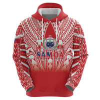 Toa Samoa Rugby Custom Zip Hoodie Samoa mo Samoa Polynesian Pacific Red - Polynesian Pride