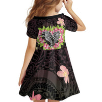 Polynesia Valentine's Day Family Matching Short Sleeve Bodycon Dress and Hawaiian Shirt Hammerhead Shark Plumeria With Polynesian Pattern