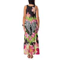 Polynesia Valentine's Day Family Matching Tank Maxi Dress and Hawaiian Shirt Hammerhead Shark Plumeria With Polynesian Pattern