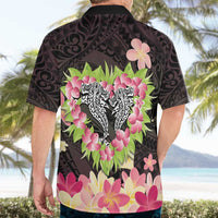 Polynesia Valentine's Day Hawaiian Shirt Hammerhead Shark Plumeria With Polynesian Pattern
