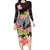 Polynesia Valentine's Day Long Sleeve Bodycon Dress Hammerhead Shark Plumeria With Polynesian Pattern