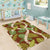 Brown Hawaii Plumeria Lei With Tropical Leaves Area Rug