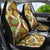 Brown Hawaii Plumeria Lei With Tropical Leaves Car Seat Cover