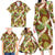 Brown Hawaii Plumeria Lei With Tropical Leaves Family Matching Long Sleeve Bodycon Dress and Hawaiian Shirt