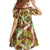 Brown Hawaii Plumeria Lei With Tropical Leaves Kid Short Sleeve Dress