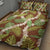 Brown Hawaii Plumeria Lei With Tropical Leaves Quilt Bed Set