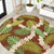 Brown Hawaii Plumeria Lei With Tropical Leaves Round Carpet