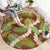 Brown Hawaii Plumeria Lei With Tropical Leaves Round Carpet