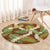 Brown Hawaii Plumeria Lei With Tropical Leaves Round Carpet