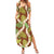 Brown Hawaii Plumeria Lei With Tropical Leaves Summer Maxi Dress