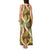 Brown Hawaii Plumeria Lei With Tropical Leaves Tank Maxi Dress