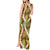 Brown Hawaii Plumeria Lei With Tropical Leaves Tank Maxi Dress