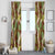 Brown Hawaii Plumeria Lei With Tropical Leaves Window Curtain