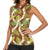 Brown Hawaii Plumeria Lei With Tropical Leaves Women Sleeveless Polo Shirt