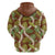 Brown Hawaii Plumeria Lei With Tropical Leaves Zip Hoodie