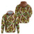 Brown Hawaii Plumeria Lei With Tropical Leaves Zip Hoodie