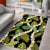 Black Hawaii Plumeria Lei With Tropical Leaves Area Rug