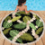 Black Hawaii Plumeria Lei With Tropical Leaves Beach Blanket