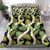 Black Hawaii Plumeria Lei With Tropical Leaves Bedding Set