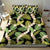 Black Hawaii Plumeria Lei With Tropical Leaves Bedding Set