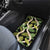 Black Hawaii Plumeria Lei With Tropical Leaves Car Mats