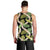 Black Hawaii Plumeria Lei With Tropical Leaves Men Tank Top