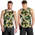 Black Hawaii Plumeria Lei With Tropical Leaves Men Tank Top