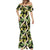 Black Hawaii Plumeria Lei With Tropical Leaves Mermaid Dress