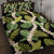 Black Hawaii Plumeria Lei With Tropical Leaves Quilt Bed Set