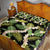 Black Hawaii Plumeria Lei With Tropical Leaves Quilt Bed Set