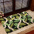 Black Hawaii Plumeria Lei With Tropical Leaves Rubber Doormat