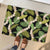 Black Hawaii Plumeria Lei With Tropical Leaves Rubber Doormat