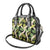 Black Hawaii Plumeria Lei With Tropical Leaves Shoulder Handbag