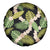 Black Hawaii Plumeria Lei With Tropical Leaves Spare Tire Cover