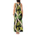 Black Hawaii Plumeria Lei With Tropical Leaves Tank Maxi Dress