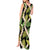 Black Hawaii Plumeria Lei With Tropical Leaves Tank Maxi Dress