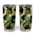 Black Hawaii Plumeria Lei With Tropical Leaves Tumbler Cup