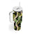 Black Hawaii Plumeria Lei With Tropical Leaves Tumbler With Handle