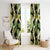 Black Hawaii Plumeria Lei With Tropical Leaves Window Curtain