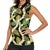 Black Hawaii Plumeria Lei With Tropical Leaves Women Sleeveless Polo Shirt