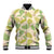 Beige Hawaii Plumeria Lei With Tropical Leaves Baseball Jacket