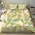 Beige Hawaii Plumeria Lei With Tropical Leaves Bedding Set