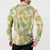 Beige Hawaii Plumeria Lei With Tropical Leaves Button Sweatshirt